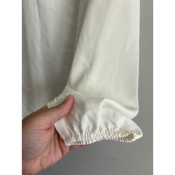 NWOT J.Crew Puff-Sleeve Satin Back Crepe Top Cream Size  XS - Picture 5 of 6